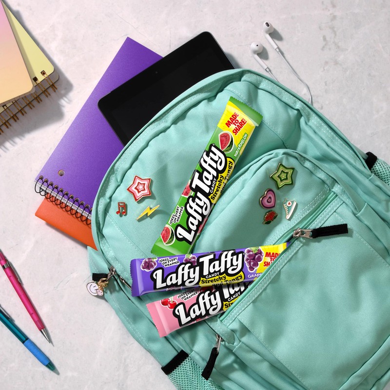 Laffy Taffy Stretchy & Tangy Variety Candy Box, Grape, Watermelon,