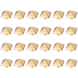 sourcing map 24 Pcs Square Spike Studs Rivets 15mm Metal Leather Rivets Rapid Rivet Studs Assortment Kit for DIY Leather Craft Clothing Bags Decorations, Gold