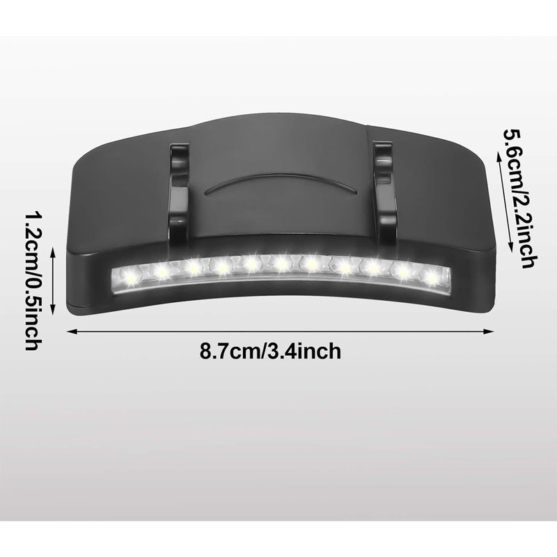 Mudder 2 Pieces Hat Clip Light 11 LED Rotatable Clip