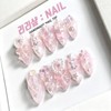 Pink Love Shell Handmade Nail Tips - Stelletto / 핑크