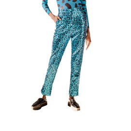 Pantora Women's Stacy Sequin Pant, Blue Leopard, 3X-Large