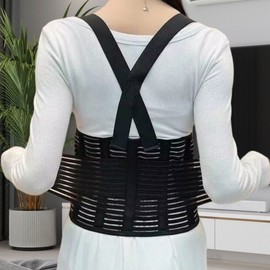 Protective Work Shoulder Belt with Clip for Lumbar Support and Posture Correction 40 Black/XXL 5ea