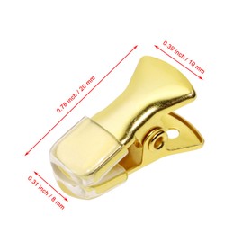 ONLYKXY 20pcs Metal Small Clip DIY Clips 20x8mm Non-Slip Sweater Storage Alligator Clamp Flat Mouth Multi Purpose Clip Lanyards Clothing Glasses Craft Office Strong Grip Clip (Gold)