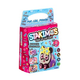 TOMY Stakimos Pop Girl Phoebe | Kids Craft Set to Build Your Own Adorable 3D Character from Recycled Polyester Craft Foam | No Glue or Cutting Needed | Craft Kits for Kids Ages 6+ Years
