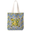 Italian Amalfi Coast Lemon Canvas Tote Bag, Lemon Themed Gifts