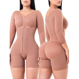 Tummy Tuck Post Surgery Compression Garment Stage 2 BBL Faja Shapewear for Women Tummy Control Fajas Colombianas Mocha Medium