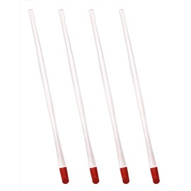 ONLYKXY 4 Pieces 17 cm Nail Cuticle Pusher, Red Rubber End and Clear Plastic Handle