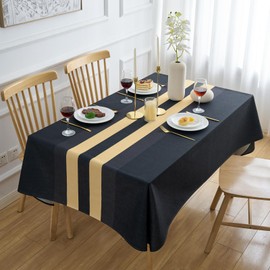 Arwllzz Black Table Cloth 100x140cm Dust-Proof Tablecloth Rectangular Washable Machine Washable Elegant Tabletop Decoration for Kitchen Dinning Garden Farmhouse Party Wedding Outdoor Use