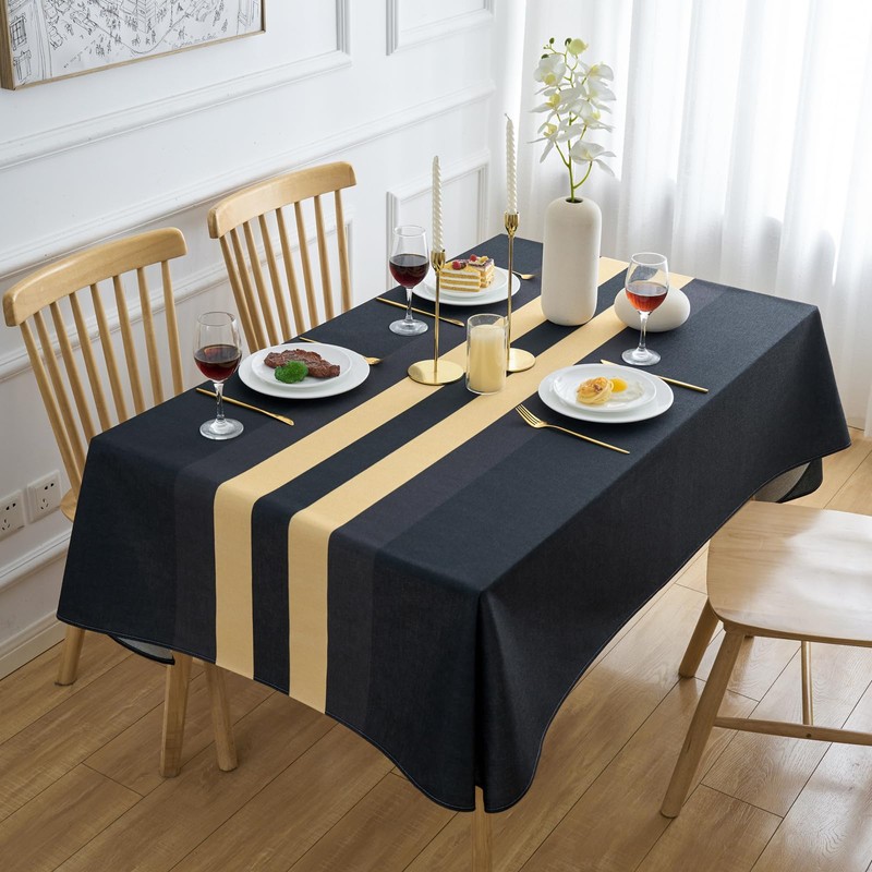 Arwllzz Black Table Cloth 100x140cm Dust-Proof Tablecloth Rectangular Washable Machine