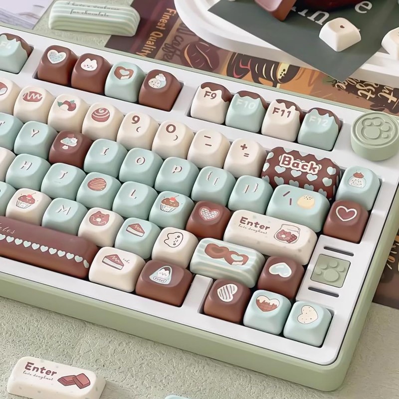 mintcaps PBT Keycaps - Coffee Cute Keycaps 60% 65% 75%