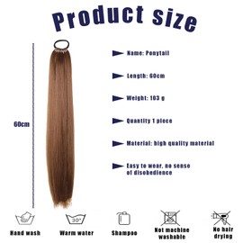 Ponytail Extension, Pferdeschwanz Haarteil 60 Cm Lang, Haarverlängerung Zopf Für Täglichen Gebrauch Und Spezielle Anlässe, Ideal Für Damen Und Mädchen
