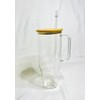 Generic 40oz sublimation glass water tumbler with handle and plastic