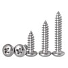 FandWay Phillips Pan Head Self-Tapping Screws, 304 Stainless Steel Round