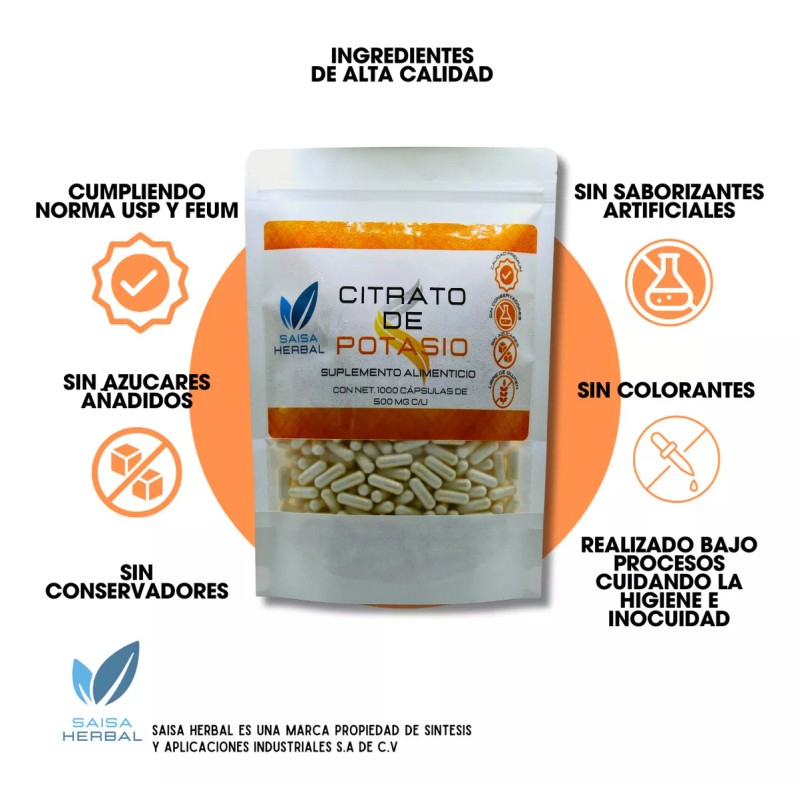 Saisa Herbal Citrato De Magnesio Y Citrato De Potasio 1000