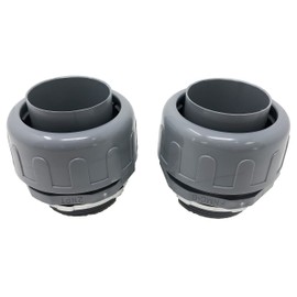 Sealproof 2-Inch Non-metallic Liquid Tight Straight Electrical Conduit Connector Fitting, UL Listed, 2" Dia, 2-Pack