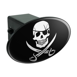 GRAPHICS & MORE Pirate Skull Crossed Swords Jolly Roger Oval Tow Trailer Hitch Cover Plug Insert