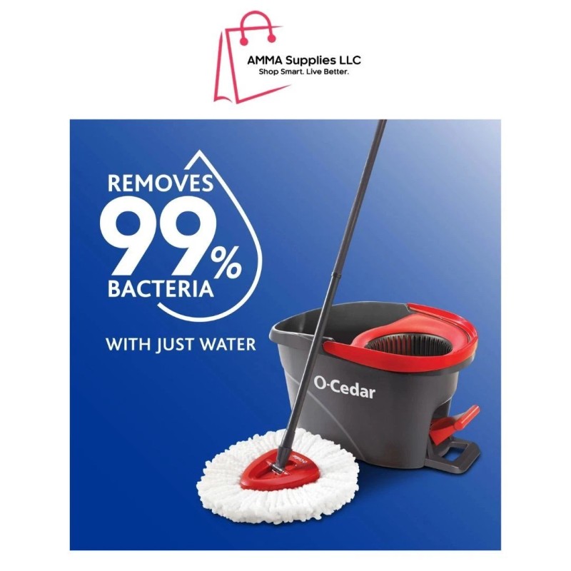 O-Cedar Easy Wring Microfiber Spin Mop, Bucket Floor Cleaning System,