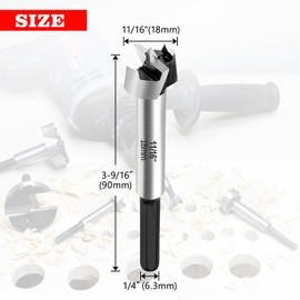NICAVKIT 11/16 Inch Forstner Bit for Wood,11/16" Forstner Drill Bit for Woodworking, Wood Drill Bit Woodworking Hinge Cutter Tool for Wood Plywood Plastic