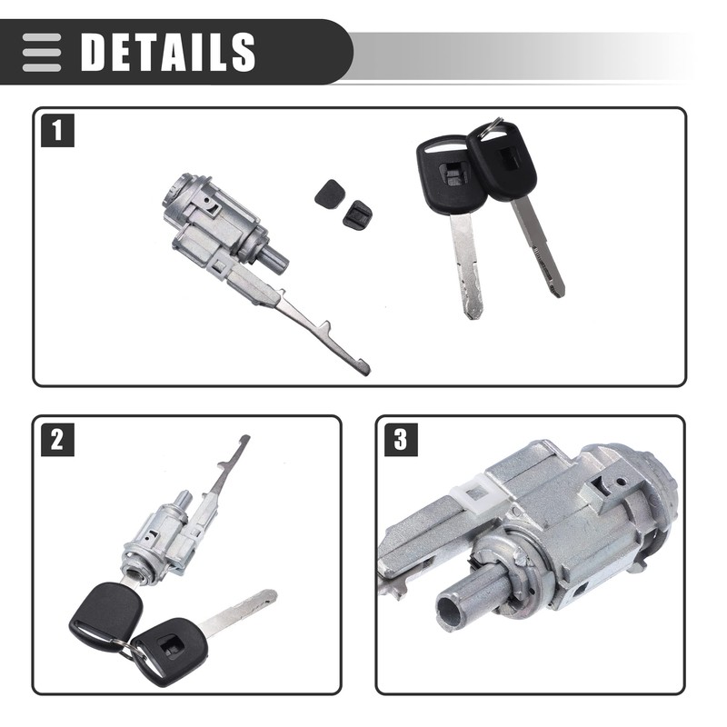 X AUTOHAUX Ignition Switch Lock Cylinder, for Honda Accord 2003-2012,