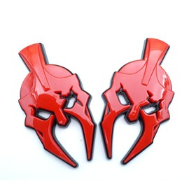 2Pcs Right Left Side Custom Gladiator Emblems 3D Badges Replacement for JL Jeep Gladiator (Black Red)