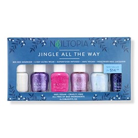 Nailtopia - Plant-Based Chip Free Nail Lacquer - Non Toxic, Bio-Sourced, Long-Lasting, Strengthening Polish, Jingle All The Way Holiday Kit