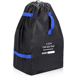 Leanockesa Car Seat Travel Bag, Tear Resistant Cover Bag for Airplane, Fits Convertible Seats & Infant Carriers, Durable Gate Check Bag