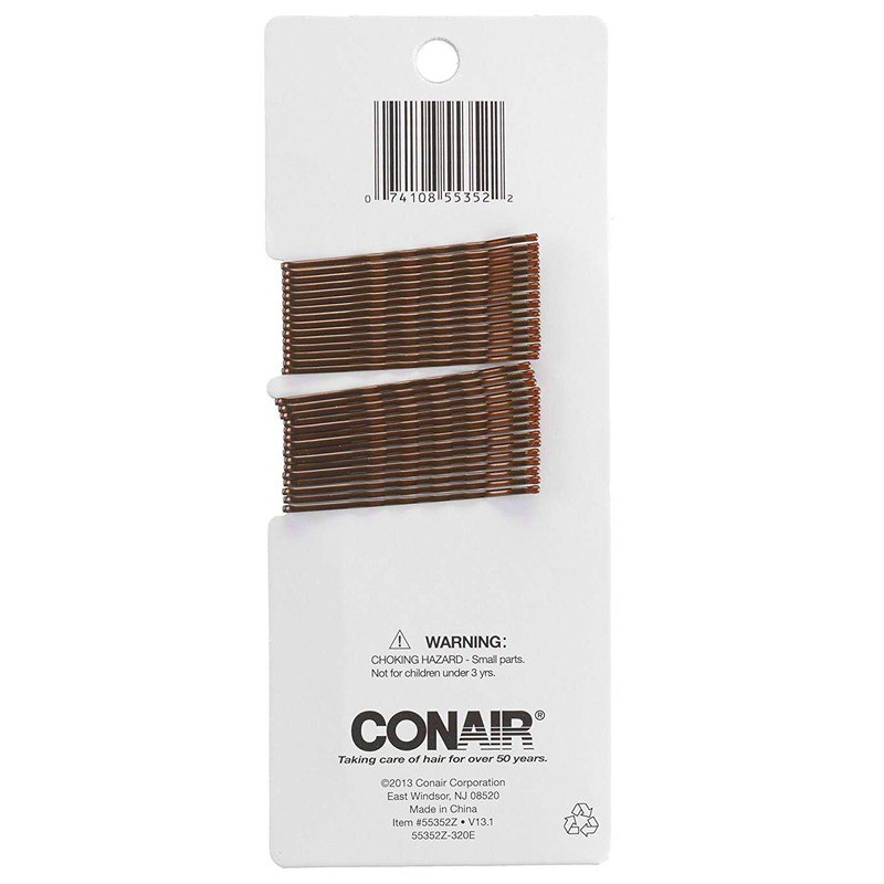 Conair Color Match Bobby Pins, Brunette, 1-Pack of 90-Pieces