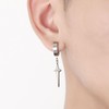 Silver Plated Star Hoop Earrings for Men Punk Star Dangle