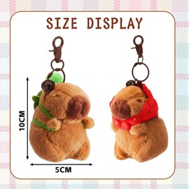 Meleager Plush Keychain, 2 Pieces Capybara Key Ring Plush, Key Ring Cuddly Toy, Plush Pendant, for Backpack, Toy