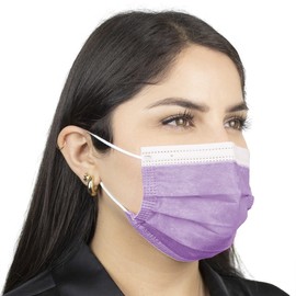 LYTIO 4 Ply Face Mask ASTM Level 3 Disposable Unisex Breathable Soft and Skin-Friendly Made in the USA (50 Pieces, Adult, Lavender Purple)