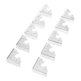 dophee 10Pcs Metal Decorative Corner Protectors, Vintage Style Edge Safety Guards Covers for Picture Frame Jewelry Box Gift Box Wooden Case Cabinet Furniture, Silver 0.98"x0.98"x0.35"