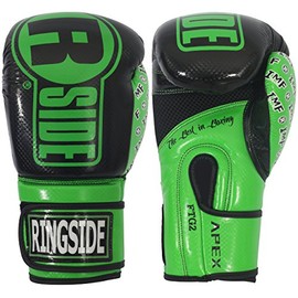 Ringside Apex Flash Boxing Training Sparring Gloves BK/GN, 14 oz