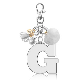 Ximalun Initial Letter A-Z Keyring Initial Letter Pendant with Key Ring Initial Letter Keychain Alphabet Initial Letter Keyring for Women Purse Backpack Handbag