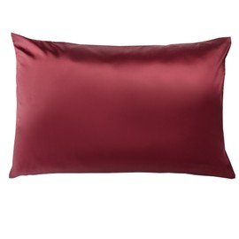 Jasmine Silk Kissenbezug aus 100 % reiner Charmeuse-Seide mit Baumwollunterseite 50 x 75 cm, hypoallergen burgunderfarben