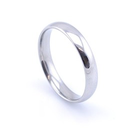 Vault 101 Limited Men's Women's Stainless Steel High Polished Wedding Band Ring (4mm Wide - Size J)