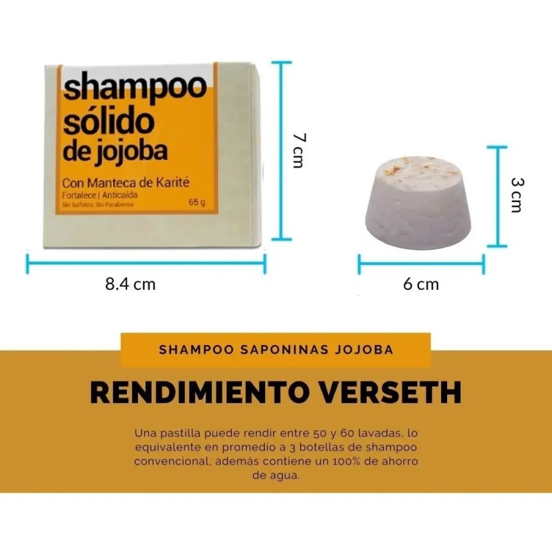 Shampoo Solido Jojoba Con Karite Anticaida Fortalecimiento