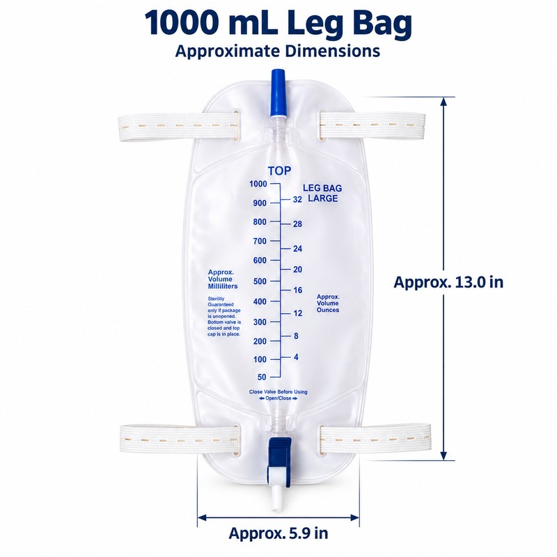 Leg Drainage Bag for Fluid Collection – Anti-Backflow Design for