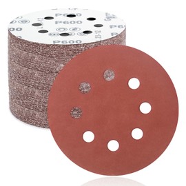 FEIHU 125mm Sanding Discs 50Pcs Orbital Sander Discs, 60 Grits, Aluminium Oxide, Hook and Loop, 125mm Diameter, 1mm Thickness, Fine Grit, Bonded Construction