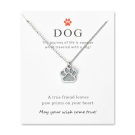 Siopue Dog Paw Print Necklace for Women Dog Lover Christmas Birthday Gifts for Girls Dog Owner Pet Memorial Gifts Dog Print Glow in the Dark Necklaces