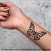 4 x 'Butterfly Heart Silhouette' Temporary Tattoos - Water Resistant,