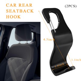 JUSTTOP 2PCS Car Seat Hooks, Car Seat Headrest Hook Storage Hidden Hanger with Metal Lock, Heavy Duty Vehicle Seatback Hanging Holder for Purses Groceries Bags, Car Accessories
