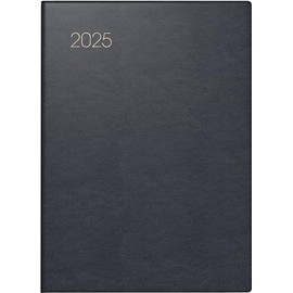 BRUNNEN Pocket Diary Model 731 (2025), 2 Pages = 1 Week, A6, 176 Pages, Leather Cover, Black