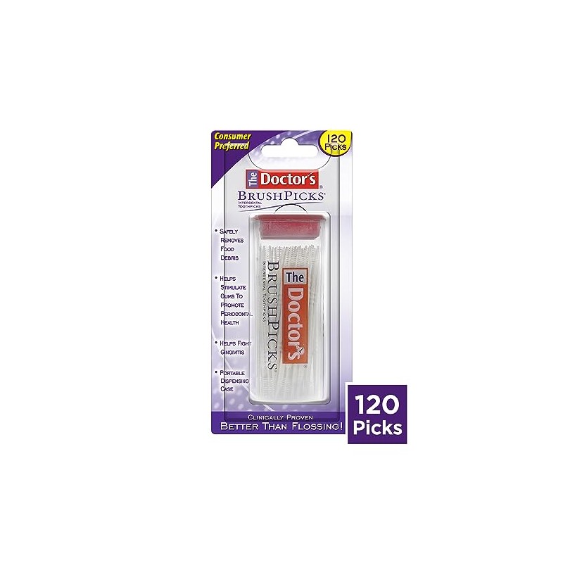 The Doctor's BrushPicks, Interdental Brushes and Dental Pick 2-in-1, Plaque