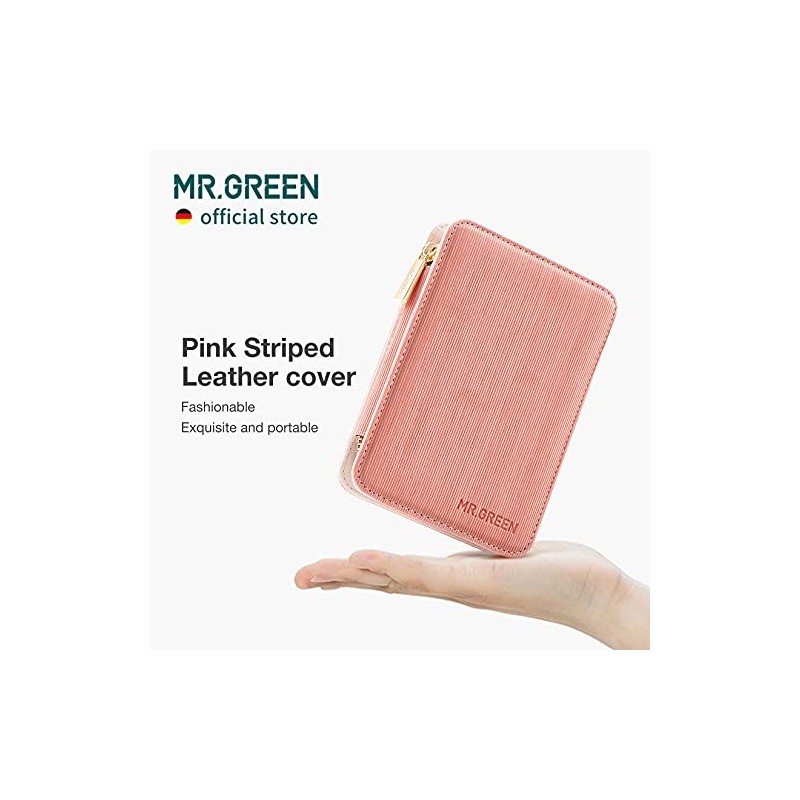 7-in-1 Manicure Set with Stylish Pink Striped Case