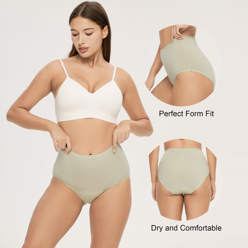 BATTEWA Washable Absorbency Incontinence Regular Underwear for Women, Reusable Leak