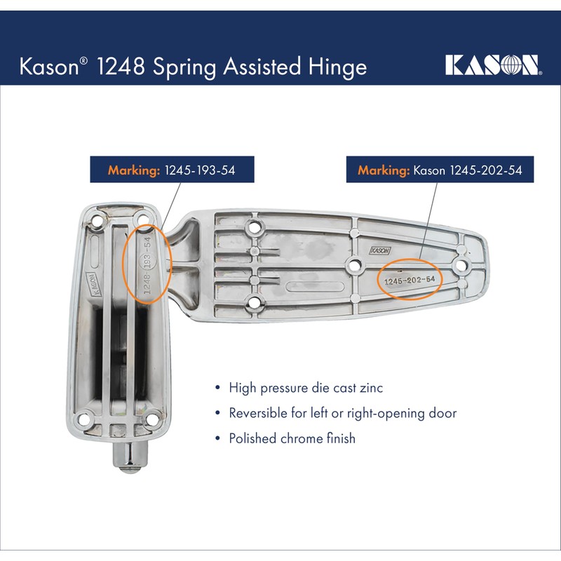 Kason 1248 Spring Assisted Hinge, Flush, 11248000004