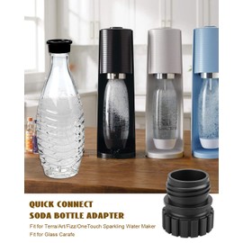 Soda Bottle Adapter Fit for Terra Soda Steam Maker and Crystal Glass Bottle 0.7L, Glass Bottles Quick Connect Adapter