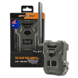 SPYPOINT Flex Cellular Trail Camera - Dual-Sim LTE, 1080p Videos, 33MP Photos, Night Vision 4 LED Infrared Flash, 100' Detection Range, 0.3S Trigger Speed, GPS Enabled, Cell Cameras for Hunting