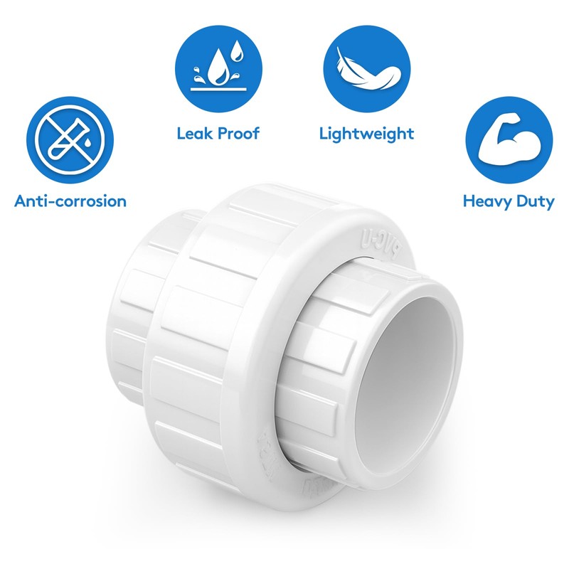1 pcs 3 Inch PVC Union, Socket x Socket Schedule