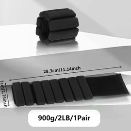 2 Pieces Wrist Weights Ankle Weights Set Durable Portable Wrist and Ankle Weights for Movement Walking Jogging Yoga Aerobics Pilates Weight Fitness Bracelet (900G)